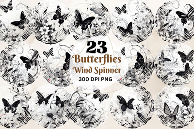 Floral Butterflies Wind Spinner Sublimation Bundle Sublimation Regulrcrative 