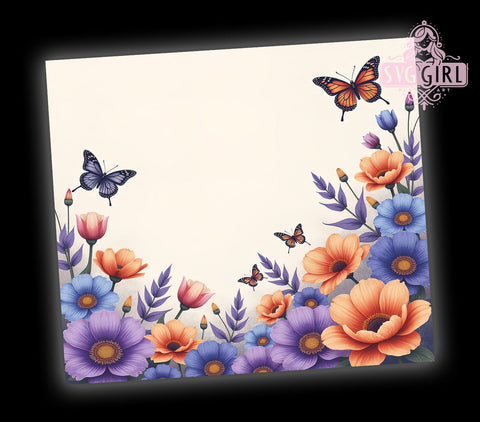 Floral Butterfly 20oz Tumbler, Floral Design, 20oz Tumbler Wrap, Nature Lover Gift, Cute Butterfly Gift, Custom Drinkware, Spring Tumbler Sublimation SvggirlplusArt 