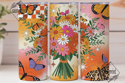 Floral Butterfly 20oz Tumbler Wrap Sublimation sassyprint 