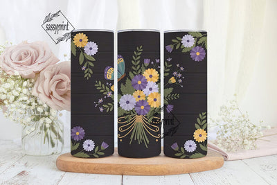 Floral Butterfly 20oz Tumbler Wrap Sublimation sassyprint 