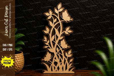 Floral Butterfly Branch Laser Cut SVG SVG Regulrcrative 