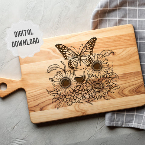 Floral Butterfly Charcuterie SVG DXF PNG JPG SVG CraftySVGStudio 