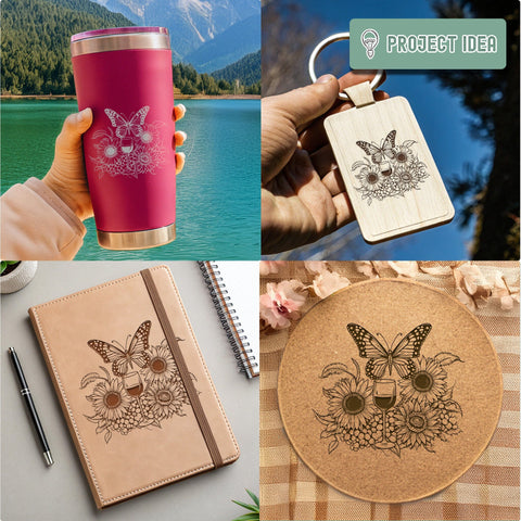 Floral Butterfly Charcuterie SVG DXF PNG JPG SVG CraftySVGStudio 