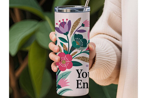 Floral Butterfly Inspirational 20oz Sublimation DesignSVG 