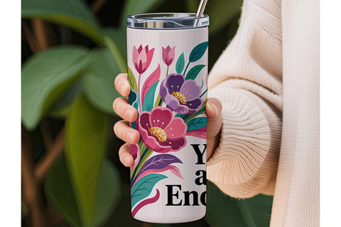 Floral Butterfly Inspirational 20oz Sublimation DesignSVG 