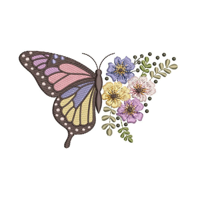 Floral Butterfly Machine Embroidery Design, 4 sizes, Instant Download Embroidery/Applique DESIGNS Nino Nadaraia 