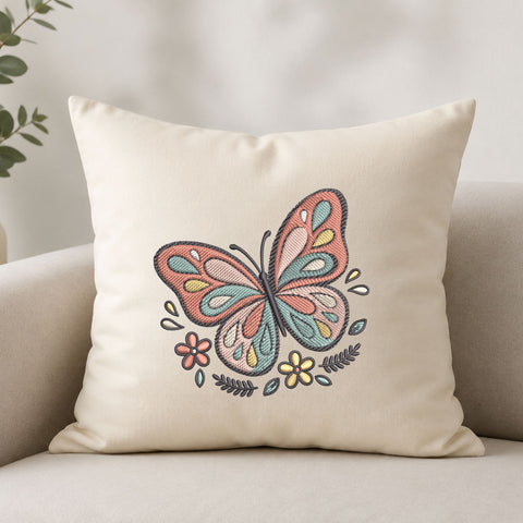 Floral Butterfly Machine Embroidery Design – Boho Butterfly Flowers Embroidery File Embroidery/Applique DESIGNS PatternFeed8 