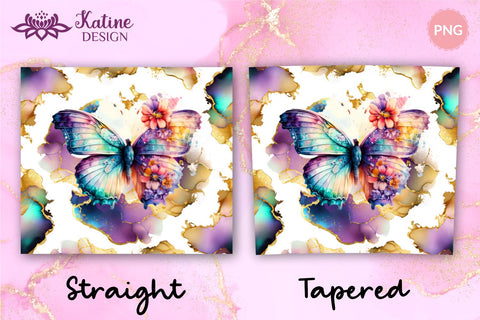 Floral Butterfly Marble Tumbler, Butterfly Tumbler Wrap, Butterfly Sublimation Tumbler, Tumbler Wrap Sublimation, Skinny Tumbler Sublimation, Sublimation Wrap Design For 20 Oz Skinny Tumbler Straight And Tapered Png Sublimation KatineDesign 