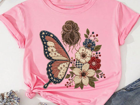 Floral Butterfly Messy Bun png SVG artprintfile 