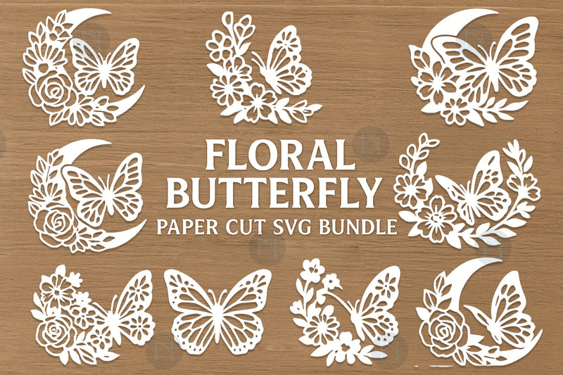 Floral Butterfly Paper Cut SVG Bundle SVG MD JOYNAL ABDIN 