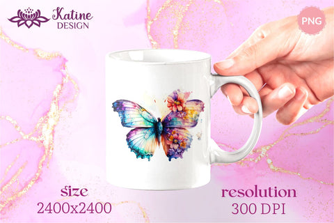 Floral Butterfly PNG, Sublimation Design, Watercolor Butterfly Clipart, Butterfly Illustrations, Butterfly Clipart, Watercolor Butterfly, Butterflies Clipart, Instant Download, Butterfly Sublimation Design, Butterfly Design, Butterfly Transparent PNG Sublimation KatineDesign 