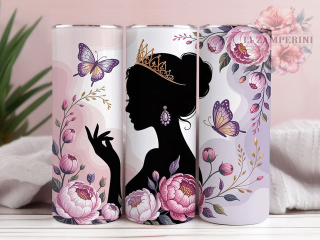 Floral Butterfly Queen Tumbler Wrap, Floral Butterflies, Royal Art, Elegant Theme, Empowerment Style, Regal Wrap, Sublimation Design Sublimation Li Zamperini 