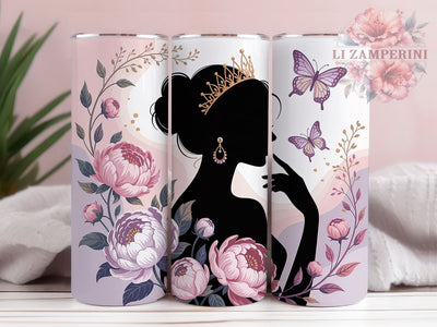 Floral Butterfly Queen Tumbler Wrap, Floral Butterflies, Royal Art, Elegant Theme, Empowerment Style, Regal Wrap, Sublimation Design Sublimation Li Zamperini 
