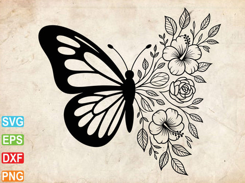 Floral Butterfly SVG, Butterfly Clipart, Floral Lover Shirt SVG Creativeart88 