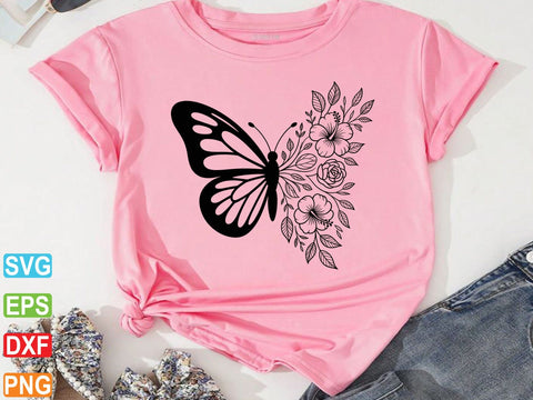 Floral Butterfly SVG, Butterfly Clipart, Floral Lover Shirt SVG Creativeart88 