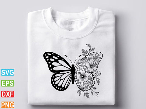 Floral Butterfly SVG, Butterfly Clipart, Floral Lover Shirt SVG Creativeart88 