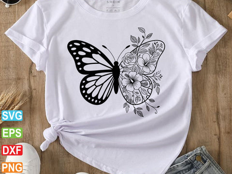 Floral Butterfly SVG, Butterfly Clipart, Floral Lover Shirt SVG Creativeart88 