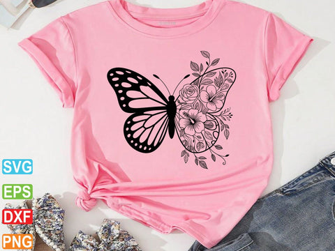 Floral Butterfly SVG, Butterfly Clipart, Floral Lover Shirt SVG Creativeart88 
