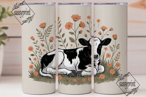 Floral Calf 20oz Tumbler Wrap Sublimation sassyprint 