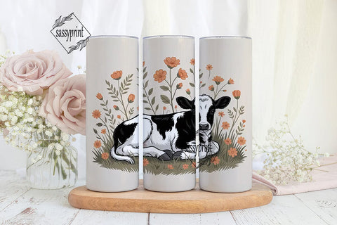 Floral Calf 20oz Tumbler Wrap Sublimation sassyprint 
