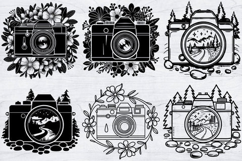 Floral Camera Svg Bundle, Photographer SVG SVG Creativeart88 