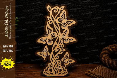 Floral Cat Silhouette Laser Cut SVG Design SVG Regulrcrative 