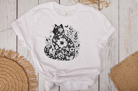 Floral Cat SVG Bundle SVG Rupkotha 