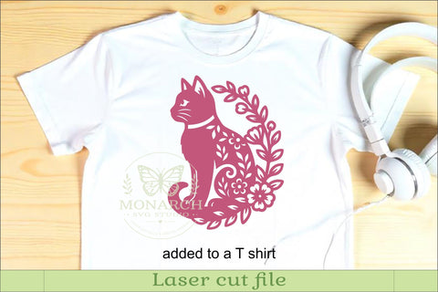 Floral Cat Wall Art SVG, Cat Lover Laser Cut Sign Decor SVG APInspireddesigns 