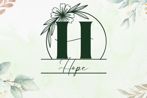 Floral Charm Line Monogram Font Dm Letter Studio 