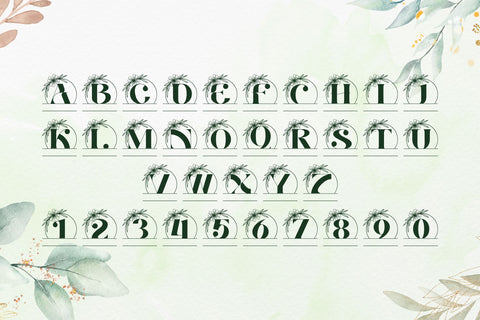 Floral Charm Line Monogram Font Dm Letter Studio 