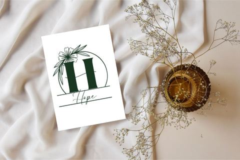 Floral Charm Line Monogram Font Dm Letter Studio 