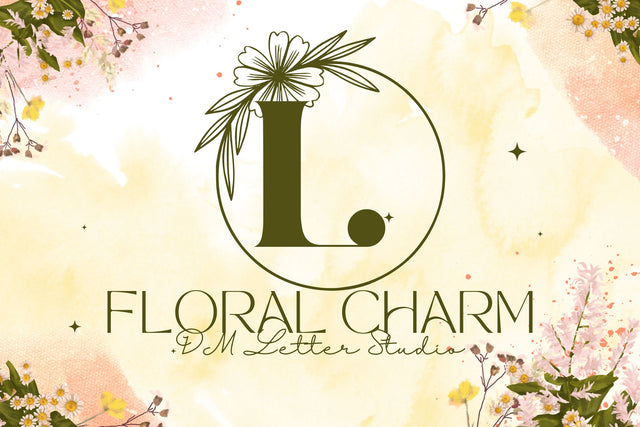 Floral Charm Monogram Font Dm Letter Studio 