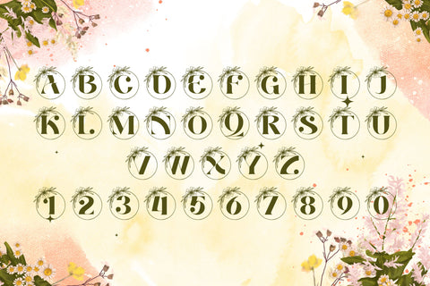 Floral Charm Monogram Font Dm Letter Studio 