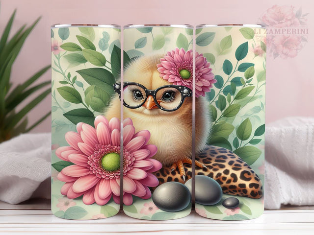 Floral Chicken 20oz Tumbler Wrap PNG, Baby Chick Tumbler Png, Straight & Tapered Tumbler Wrap, Instant Digital Download Sublimation Li Zamperini 