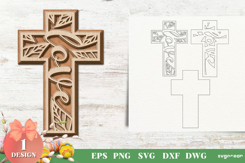 Floral Christian Crosses Laser Cut SVG SvgOcean 
