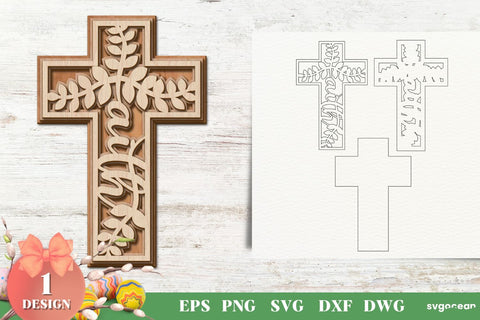 Floral Christian Crosses Laser Cut SVG SvgOcean 