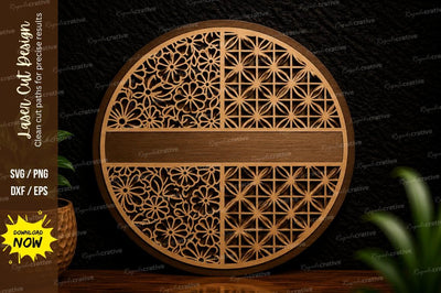 Floral Circle Frame Laser Cut Svg Design SVG Regulrcrative 