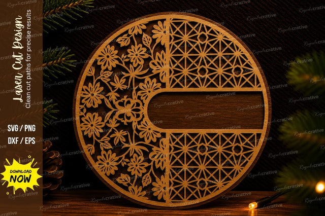 Floral Circle Frame Laser Cut SVG SVG Regulrcrative 