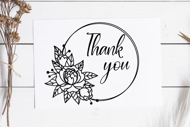 Floral Circle Frame SVG File | Peony Line Art Wreath for Cricut SVG Tafti Art 