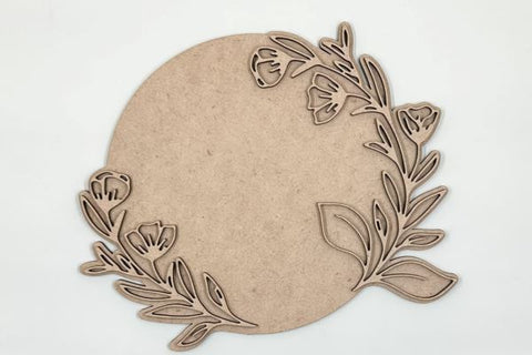 Floral Circle Monogram Layered Nursery Sign Laser SVG SVG Crafting With Brenna 