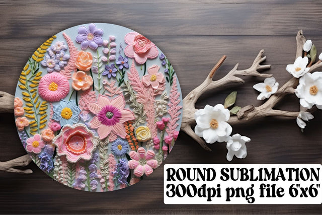 Floral Circle Ornaments - Sublimation, Keychain, Car Coaster Sublimation afrosvg 