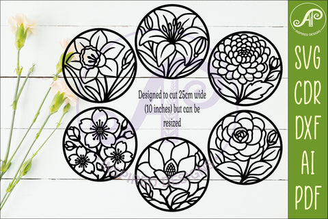 Floral Circle Wall Sign SVG Bundle Decor SVG APInspireddesigns 