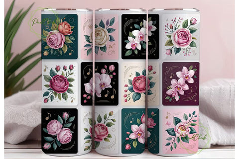 Floral Collection 20oz Tumbler Wrap Sublimation PixelChick 