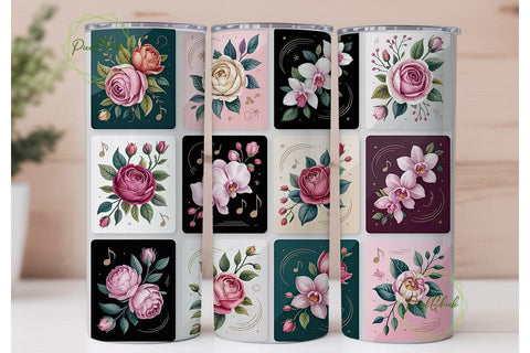 Floral Collection 20oz Tumbler Wrap Sublimation PixelChick 