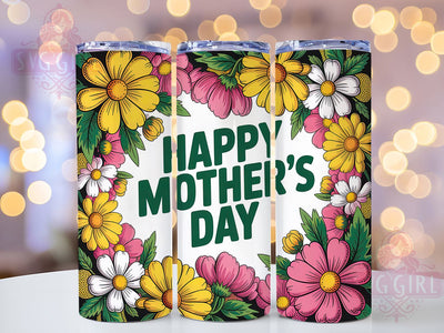 Floral Colorful Mom 20oz Tumbler, Floral Mom, Colorful Flowers, Lush Border, Happy Mother's Day, Sublimation Design, Tumbler Wrap Sublimation SvggirlplusArt 