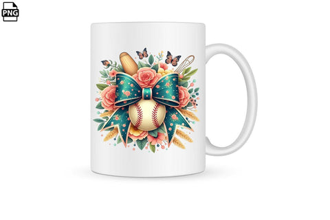 Floral Coquette Baseball PNG Printable File Sublimation Creativedesigntee 