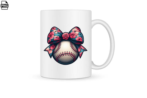 Floral Coquette Bow Softball PNG Printable File Sublimation Creativedesigntee 