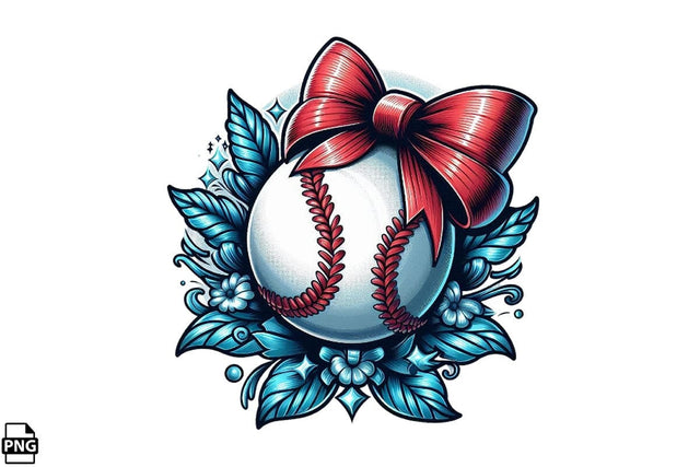 Floral Coquette Softball PNG Printable File Sublimation Creativedesigntee 