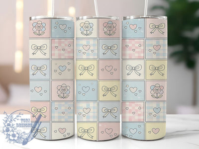 Floral Coquette Spring Tumbler, Girly Spring Tumbler, Summer Flowers 20oz Wrap, Sublimation Design, Feminine Gift Idea, Whimsical Floral Wrap, Stylish Coquette Tumbler Sublimation ToriDesigns 