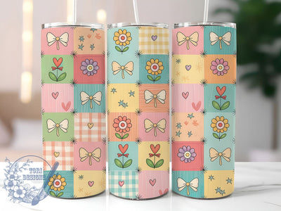Floral Coquette Spring Tumbler, Girly Spring Tumbler, Summer Flowers 20oz Wrap, Sublimation Design, Feminine Gift Idea, Whimsical Floral Wrap, Stylish Coquette Tumbler Sublimation ToriDesigns 